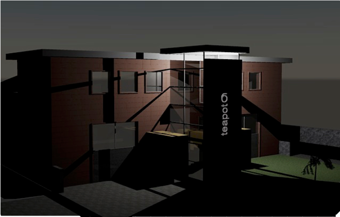 render esterno illuminazione notturna